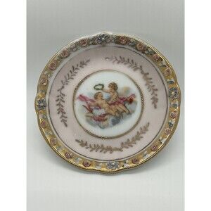 Lenwile-Ardalt Saucer Ring Dish Victorian Floral Saucer For Flat Cup